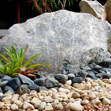 Front Yard Landscaping Ideas With Rocks | Family Handyman Landscaping Around Trees, Landscaping Ideas With Rocks, Landscaping With Large Rocks Front Yard, Landscaping With Large Rocks Natural, River Rock Landscaping, Landscape Rock, Stone Landscaping, Landscaping With Boulders, Rock Garden Design