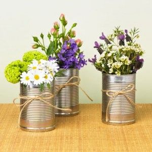 3 DIY Tips To Spruce Up Your Home This Summer - Closet Tec, Inc Deco Champetre, Tafel Decor, Tin Cans, White Vase, Flowers White, Wedding Table Decorations, Deco Floral, Table Arrangements, Centre Pieces