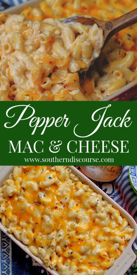 Ultimate Pepper Jack Mac & Cheese - a southern discourse Honeymoon Dinner Recipes, Easy Dinners At The Beach, Southern Supper Recipes, Mac'n Cheese Recipe, Most Liked Recipes, Summer Southern Food, Pepperjack Mac And Cheese, Homemade Mac Cheese Recipe, Pepper Jack Mac And Cheese