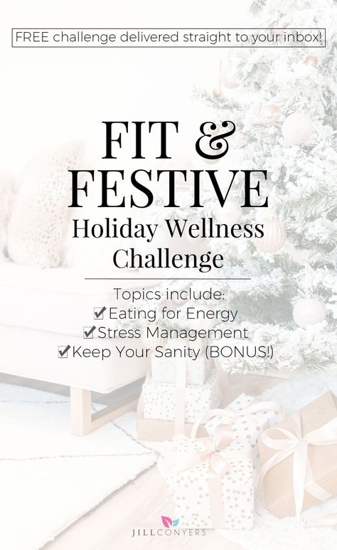 The holiday season shouldn’t be about deprivation or dieting and it doesn’t have to mean you derail all healthy living. Stick to a few simple healthy habits to stay on track with your goals, savor each bite, and enjoy every minute this holiday season. Click through to join the FREE Fit & Festive Holiday Wellness Challenge. #holidays #healthyliving #wellness #holidaychallenge #holidayfitnesschallenge #healthyholiday #bestlife Holiday Fitness Challenge, Eat For Energy, Challenge Fitness, Holiday Workout, Wellness Challenge, Holiday Goodies, Healthy Christmas, Wellness Travel, Healthy Holidays