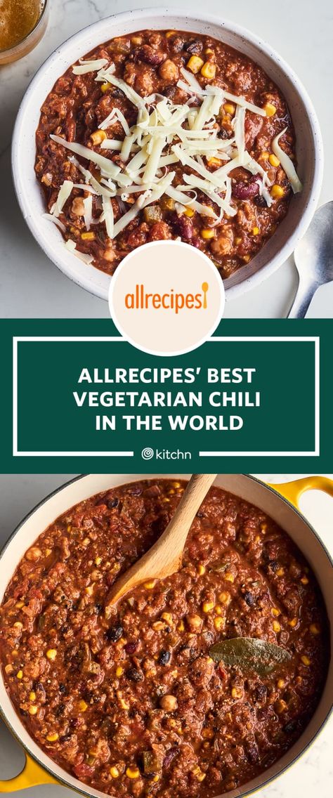 Vegetarian Chili With Impossible Meat, Hearty Vegetarian Chili, Chilli Recipe Crockpot Vegetarian, Slow Cooker Vegetarian Chili Recipe, Chili Recipe Meatless, Best Meatless Chili Recipe, Spicy Veggie Chili, Award Winning Vegetarian Chili, Pressure Cooker Vegetarian Chili