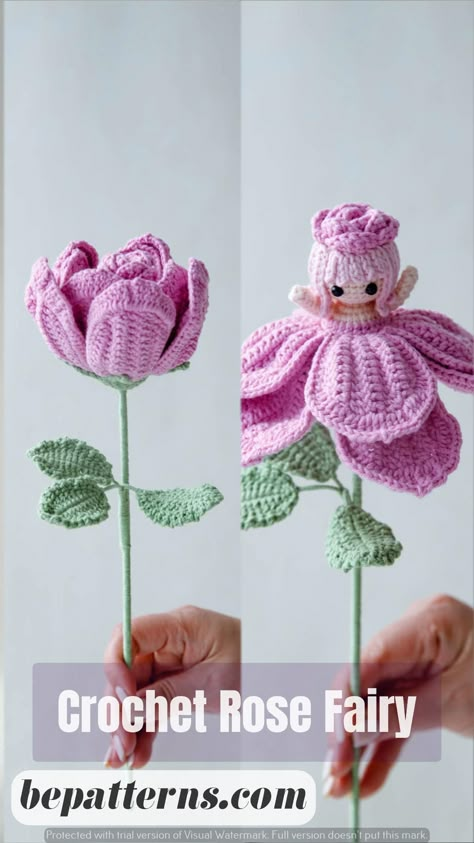 Crochet Top | Free Patterns | Aesthetic & Cozy Patterns Aesthetic, Crochet Flower Bouquet, Rose Fairy, Crochet Fairy, Crochet Flowers Free Pattern, Aesthetic Cozy, Crochet Bouquet, Diy Yarn Crafts, Crochet Birds