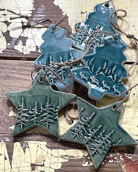 Hand Made Ceramic Christmas Ornaments, Clay Holiday Ornaments, Pottery Tree Ornaments, Pottery Xmas Ornaments, Porcelain Christmas Decorations, Ceramic Christmas Ornaments Diy, Christmas Ornaments Ceramic Clay, Ceramic Holiday Ornaments, Pottery Christmas Tree Decorations