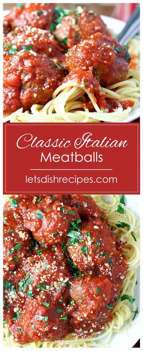 Recipe Ricotta, Classic Italian Meatballs, Baked Chicken Spaghetti, Ricotta Meatballs, Tender Meatballs, Italian Meatballs Recipe, Pasta Easy, Recipes Meat, Meatball Recipes Easy