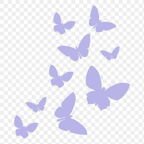 Purple Buterfluffy, Purple Aesthetic Transparent, Butterflies Png, Pastel Graphic, Tattoo Png, Png Butterfly, Purple Tattoos, Silhouette Butterfly, House Checklist