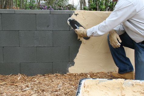 You don’t need mortar to build a wall, as long as you have @quikrete. Concrete Block Walls, Spanish Bungalow, Cinder Block Walls, Cement Blocks, Build A Wall, Walled Garden, Cinder Block, Block Wall, Concrete Blocks