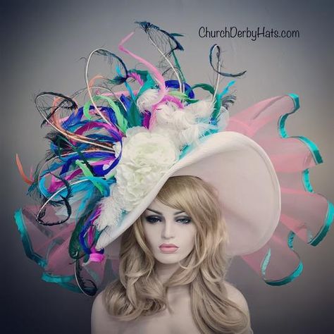 Diy Derby Hat Ideas, Crazy Kentucky Derby Hats, Kentucky Derby Hats Diy Ideas, Diy Kentucky Derby Hat, Kentucky Derby Party Hats, Kentucky Derby Hats Diy, Derby Hats Diy Ideas, Derby Hats Diy, Horse Race Hats