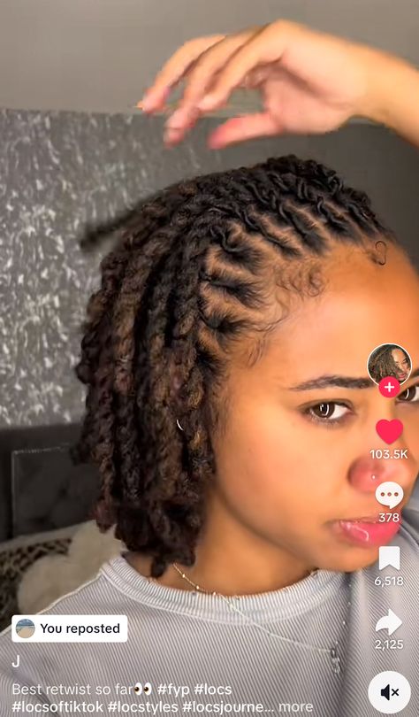 Cute Short Dread Hairstyles Black Women, Middle Length Loc Styles, Loc Double Twist Styles, Male Loc Updo Styles, Loc Styles Homecoming, Cool Starter Locs, Loc Homecoming Hairstyles, Loc Styles Neck Length, Short Locs Braids