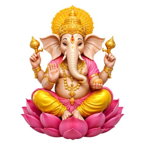 Ganesha Png, Lotus Flower Png, Ganesh Png, Ganesh Pic, The Lotus Flower, Digital Decorations, Ganesh Lord, Flower Png Images, Ganesha Tattoo