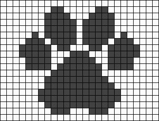 Dachshund Alpha Pattern, Cat Paw Pixel Art, Dog Alpha Pattern, Alpha Patterns Cat, Pixel Art Dog, Dog Pixel Art, Cat Footprint, Paw Paws, Pixel Art Templates