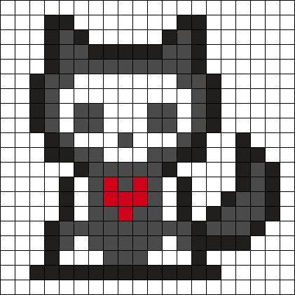 Skelanimals (Kit) Perler Bead Pattern | Bead Sprites | Characters Fuse Bead Patterns Pixel Art For Perler Beads, Pearler Bead Patterns Easy Halloween, Skelanimals Perler Bead Pattern, Cat Skull Pixel Art, Ghastly Perler Bead Patterns, Gir Perler Bead Pattern, Ghost Spider Perler Beads, Domo Kun Perler Beads, Perler Bead Patterns Black And White