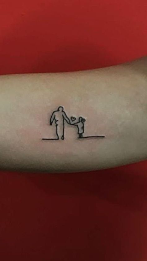 Tattoos About Absent Fathers, Father Daughter Disney Tattoos, Dad Daughter Matching Tattoo Ideas, Tattoos To Get For Your Grandfather, Tattoo Ideas Father Daughter, Fathers Tattoo For Daughter, Meaningful Father Daughter Tattoos, Tatto Ideas For Dead Father, Father Tribute Tattoo