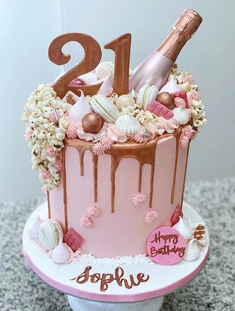 21st birthday cake 21st birthday cakes for girls turning 21 21st birthday cake ideas for her 21st birthday cake ideas 21st birthday cakes drunk barbie 21st birthday cakes ideas 21st birthday cakes for girls classy 21st birthday cakes for girls elegant 21st birthday cakes for girls alcohol Tårta Design, Torte Creative, Buttercream Birthday Cake, 18th Cake, Teen Cakes, 21st Cake, Birthday Cakes For Teens, 60th Birthday Cakes, 21st Birthday Cakes