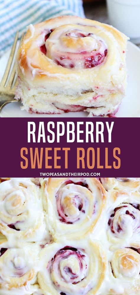 Turn your classic cinnamon roll into this deliciously yummy raspberry cream cheese sweet rolls recipe! Perfect for any occasions, this treat is perfect for brunch or as a dessert. Serve with glazed cream cheese frosting to hype up the flavor! Baked Goods Recipes To Sell, Unique Flavor Combinations Sweets, Raspberry Recipes Savory, Sweet Rolls With Heavy Cream, Raspberry Cheesecake Rolls, Desserts To Sell Ideas, Huckleberry Cinnamon Rolls, Fresh Raspberry Recipes Desserts, Spring Flavors Desserts