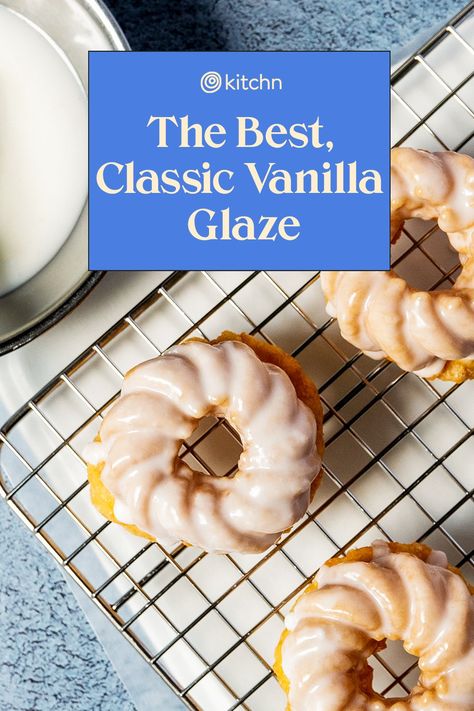 Donuts are better with a glaze. And this glaze recipe, although simple, will do just that. It’s a basic vanilla glaze, but consider it a blank canvas to have fun with flavors. Glaze That Hardens, Vanilla Glaze For Donuts Recipe, Easy Donut Glaze, Doughnut Glaze Recipe, Donut Glaze Recipe, Vanilla Glaze Recipe, Donut Glaze Recipes, Easy Donuts, Baked Good