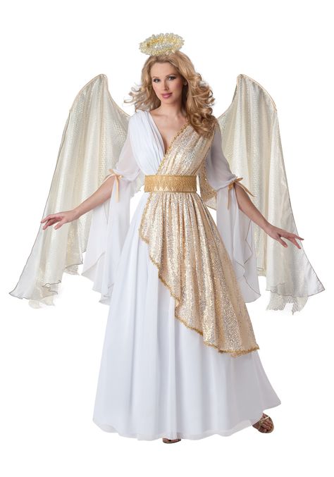 I like the secondary side drape, gathering at shoulders, and wide belt Costume Ange, Biblical Costumes, Angel Halloween, Angel Halloween Costumes, Easter Dresses For Toddlers, Black Halloween Dress, Angel Gowns, Angel Fashion, Angel Costume