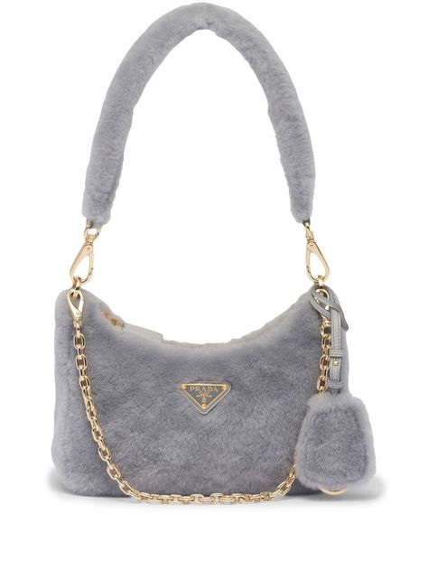 Prada Mini Shearling Shoulder Bag - Farfetch Prada Mini, Prada Re Edition, Expensive Bag, Luxury Bags Collection, Girly Bags, Fancy Bags, Luxury Purses, Pretty Bags, Cute Purses