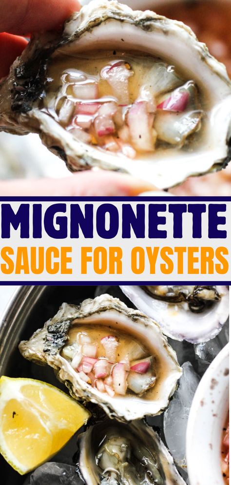 Classic mignonette sauce recipe Oyster Mignonette Recipe, Oyster Minionette Sauce Recipes, Mignonette Sauce Oysters, Sauce For Oysters, Mignonette Recipe, Mignonette Sauce, Grouper Recipes, Air Fryer Fish Recipes, Oyster Roast