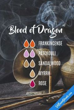 Dragon's Blood essential oil diffuser blend Homemade Perfumes, Essential Oil Perfumes Recipes, Homemade Perfume, Essential Oil Combinations, Essential Oil Diffuser Blends Recipes, Perfume Recipes, Essential Oils Herbs, Essential Oil Diffuser Recipes, Oil Diffuser Recipes