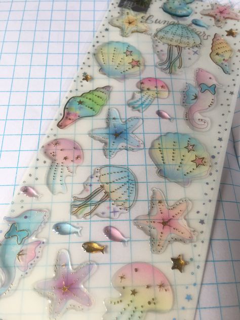 Sticker sheet size: 17cm x 7cm Fish Items, Life Stickers, Marine Fish, Ocean Vibes, Amazing Ideas, Birthday Wishlist, Product Photos, Sticker Sheet, Jellyfish