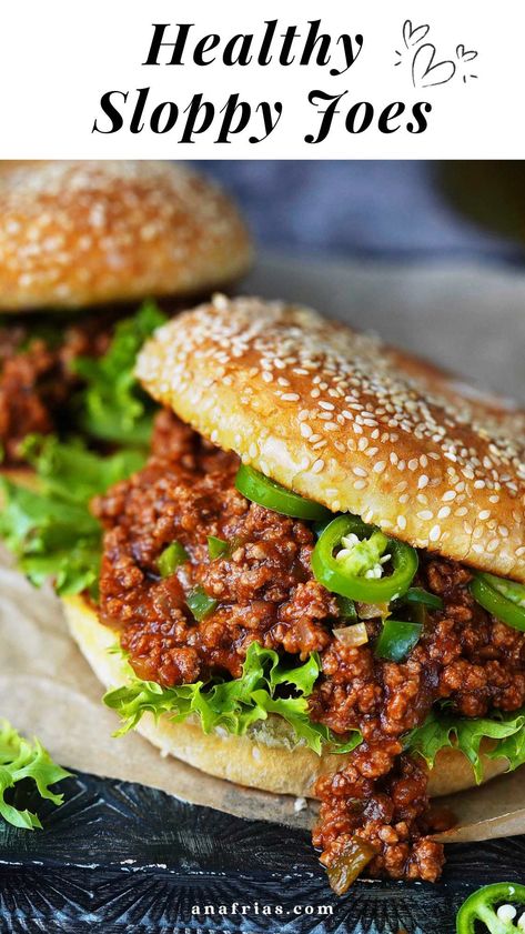 Low Fat Sloppy Joes Slopy Joes, Old Fashioned Sloppy Joe Recipe, Ground Turkey Sloppy Joes, Healthy Sloppy Joe Recipe, Healthy Sloppy Joes, Turkey Sloppy Joes, Steak Skewers, Fat Burger, Sloppy Joe Sauce