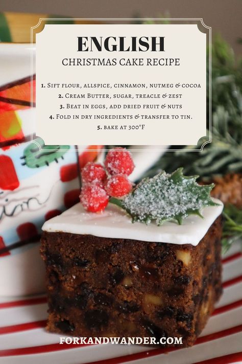 English Dessert Recipes, English Christmas Cake Recipe, Xmas Cake Recipes, English Christmas Pudding, Traditional English Christmas, Holiday Fruit Cake, Fruit Cake Recipe Christmas, Traditional Christmas Cake, Mini Christmas Cakes