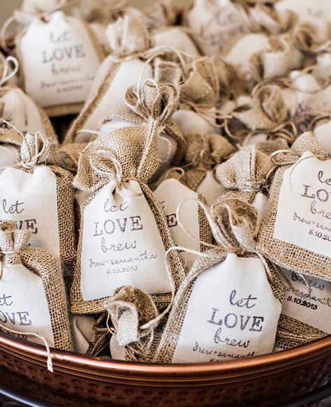 Coffee Wedding Ideas | blog.theknot.com Wedding Souvenirs For Guests, Bodas Boho Chic, Coffee Wedding Favors, Coffee Favors, Tea Wedding Favors, Wedding Favors And Gifts, Edible Wedding Favors, Coffee Wedding, Wedding Giveaways