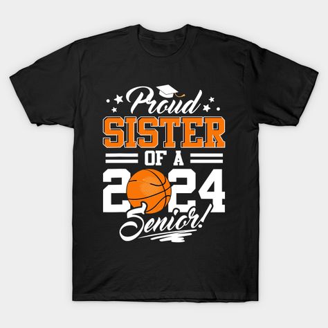 Cheer on your graduating basketball star with pride! Our "Proud Sister of a 2024 Senior Basketball Graduate" shirt is the perfect way to show support. Celebrate the achievements of your sibling on and off the court. A stylish tribute to their hard work and success! -- Choose from our vast selection of Crewneck and V-Neck T-Shirts to match with your favorite design to make the perfect graphic T-Shirt. Pick your favorite: Classic, Boxy, Tri-Blend, V-Neck, or Premium. Customize your color! For men… Senior Night Shirts Basketball, Proud Sister Of A Graduate Shirt, Senior Sister Shirts, Basketball Mom Shirts, Senior Shirts, Basketball Star, Basketball Mom, Graduation Shirts, Basketball Shirts