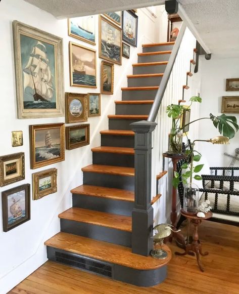 Electric Gallery Wall, Gallery Wall Stairs, Stairway Gallery, Living Room Gallery Wall, Gallery Wall Staircase, Room Gallery Wall, Stairway Decorating, Hall Ideas, Stair Gallery