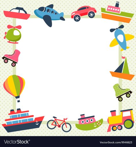 Transportation Invitation, Transport Illustration, Transportation Preschool, Physical Activities For Kids, Baby Boy Scrapbook, Cars Theme Birthday Party, Transportation Theme, Car Themes, Themes Photo