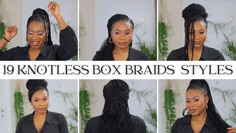 19 ways to style knotless braids Long Knotless Box Braids, Braids 2022, Style Knotless Braids, Style Knotless, Style Box Braids, Perfect Video, Cute Box Braids, Knotless Box Braids, Natural Hair Diy