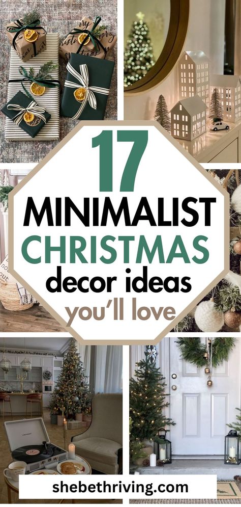 17 Minimalist Christmas Decor Ideas (You'll 100% Love) Minimalist Christmas Decor Ideas, Minimal Christmas Decor, Simplify Christmas, Boho Christmas Decor, Minimalist Christmas Decor, Minimalist Christmas Tree, Christmas Dining Table, Neutral Christmas Decor, Natural Christmas Decor