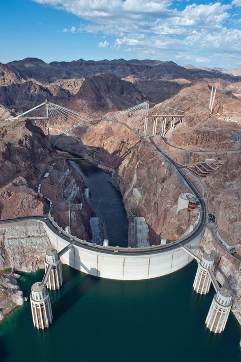 Hoover Dam Bypass, Nevada 954×1,434 pixels Hoover Dam Bridge, Dam Construction, Lake Mead, Hoover Dam, Halong Bay, Colorado River, A Bridge, Beautiful Places In The World, Mead