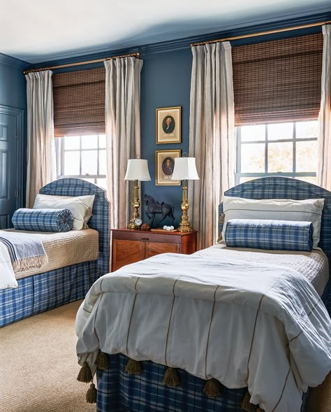 Tori Rubinson Gives Fort Worth Home a Meaningful Makeover - Southern Home Magazine Ralph Lauren Bedroom English Country, Bedroom English Country, Tori Rubinson, Ralph Lauren Bedroom, Big Boy Bedrooms, Bedroom Blue, Boy Rooms, Twin Bedroom, Twin Beds