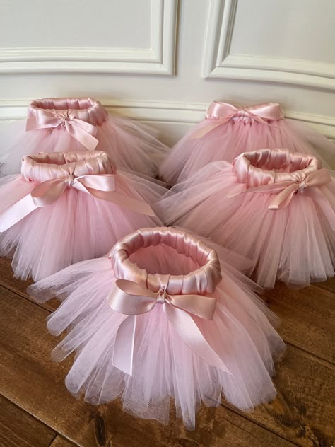 "These Centerpiece Jar Tutu's are perfect for a Baby Shower, Birthday Party, Ballerina Party, Princess Party or any event.  Listing is for a set of 5 Tutus only, Jars are not included.  The width is 10\" around. If you have a bigger/smaller sized jar, please message me. You can select the number of Tutu's you need on the drop down menu.  Choose any color tulle. Please note your color during checkout in the comment box. If you would like a mix of colors on each tutu, please leave that info in the Diaper Centerpieces For Baby Shower Diy, Baby Shower Centerpieces Girl, Gold Tutu Dress, Centerpiece Mason Jar, Tutu Centerpieces, Tutu Baby Shower, Toddler Birthday Dress, Centerpiece Party, Pink Mason Jars