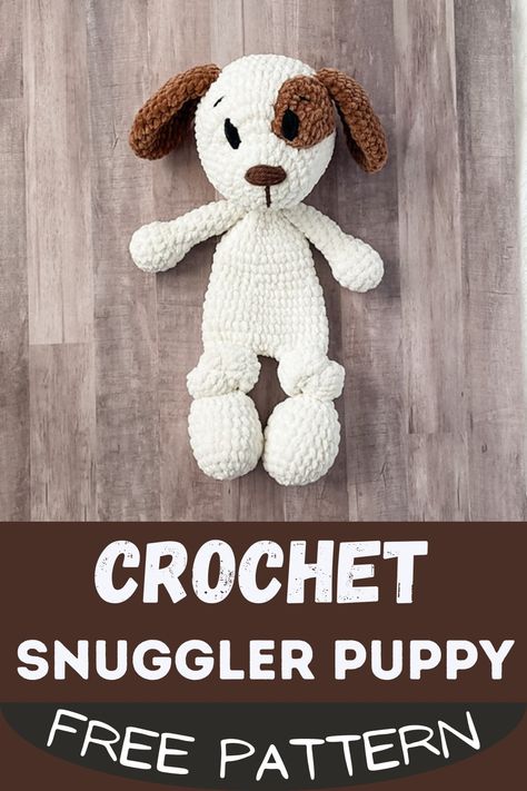 22 Free Crochet Dog Patterns & Quick Amigurumi Tips (easy!) - The Newlywed Free Crochet Cuddler Pattern, Puppy Snuggler Crochet, Crochet Lovey Animals Free Patterns, Beginner Crochet Stuffed Animals Free Patterns, Amigurumi Snuggle Pattern, Crochet Snuggle Animals, Animal Snuggler Crochet Pattern, Crochet Floppy Animals, Puppy Snuggler Crochet Pattern