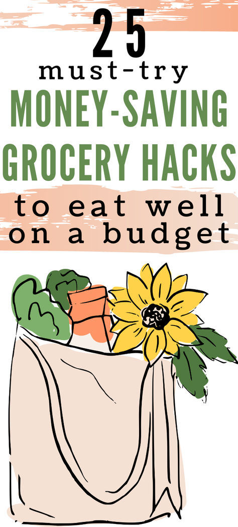 Looking for easy money saving tips for grocery shopping? Try out these 25 budget friendly grocery hacks to save money when grocery shopping (and still eat healthy and well!). Learning how to save money on groceries is easier than you think with these simple frugal living tips.  Save your grocery budget today! How To Budget Groceries, How To Save On Groceries, How To Grocery Shop On A Budget, Saving Money On Groceries, How To Save Money On Groceries, Saving Money Grocery Shopping, Groceries On A Budget, Grocery Shopping On A Budget, Grocery List On A Budget