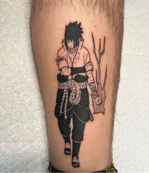 Sasuke Tatoos Ideas, Saske Uchiha Tattoo Ideas, Anime Patch Work Tattoos, Sasuke Kirin Tattoo, Naruto Traditional Tattoo, Sasuke Naruto Tattoo, Tattoo Idea For Leg, Sasuke Uchiha Tattoo Ideas, Naruto Sasuke Tattoo