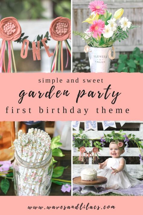 first birthday girl theme garden party Garden Party First Birthday, First Birthday Theme, Bday Themes, Garden Party Theme, 1st Birthday Party Themes, Garden Party Birthday, First Birthday Party Themes, Girl Birthday Themes