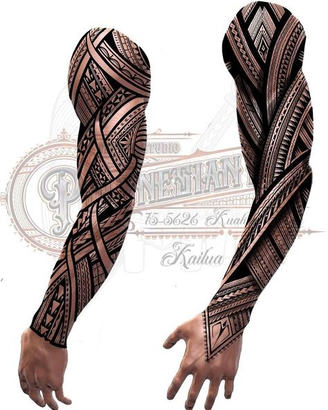 Hawaii Tattoo Men, Filipino Tattoos Men, Polynesian Forearm Tattoo, Voll Arm-tattoos, Polynesian Tattoo Sleeve, Tato Maori, Hawaii Tattoos, Pola Tato, Geometric Sleeve Tattoo