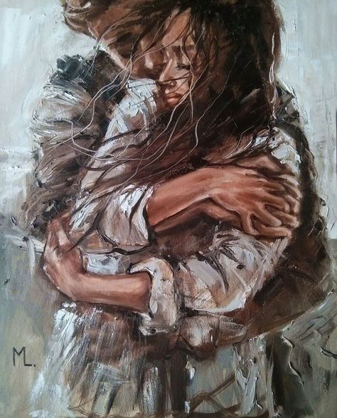 Monika Luniak - Paintings for Sale | Artfinder Romance Arte, Art Romantique, L'art Du Portrait, Siluete Umane, Art Of Love, Romance Art, Creative Painting, Romantic Art, Painting Art Projects