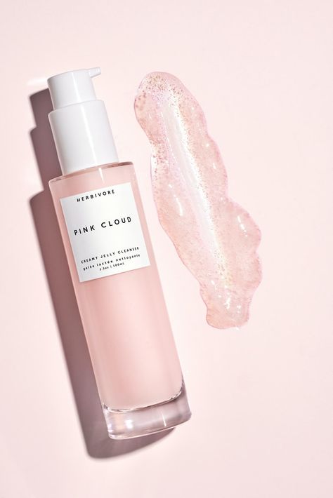 Herbivore Botanicals’ Pink Cloud Cleanser Is Here & Kicks Off A New Category For The Brand Herbivore Skincare Aesthetic, Pink Skincare Packaging, Aesthetic Cleanser, Pink Cleanser, Herbivore Skincare, Pastel Skincare, Cleanser Aesthetic, Pink Self Care, Pink Products