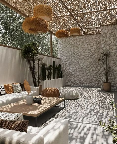 Boho Rooftop Ideas, Home Roof Design Interiors, Boho Terrace Outdoor, Boho Terrace Ideas, Boho Hotel Design, Boho Rooftop Terrace, Tulum Backyard Ideas, Roof Top Design Ideas, Terrace Patio Design