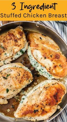 3 Ingredient Chicken Recipes, Spinach Stuffed Chicken Breast Recipes, Spinach Stuffed Chicken Breast, Asparagus Stuffed Chicken Breast, Easy Chicken Recipe, Stuffed Chicken Breast Spinach, Stuffed Chicken Breast, Cheese Stuffed Chicken, Chicken Breast Recipes Easy