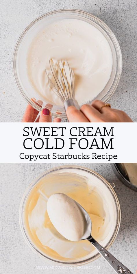 Homemade Cold Brew Coffee, Sweet Cream Cold Foam, Cream Cold Foam, Nespresso Recipes, Copycat Starbucks Recipes, Cold Foam, Starbucks Drinks Recipes, Coffee Drink Recipes, Sweet Cream