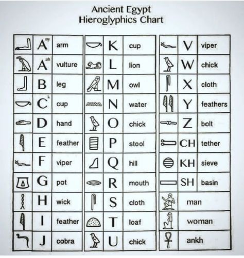 Herogliphic Symbols Egypt, Ancient Egypt Hieroglyphics, Egypt Hieroglyphics, Ancient Egypt History, Alphabet Symbols, Egyptian Mummies, Ancient Egyptian Gods, Egypt History, Egyptian Hieroglyphics