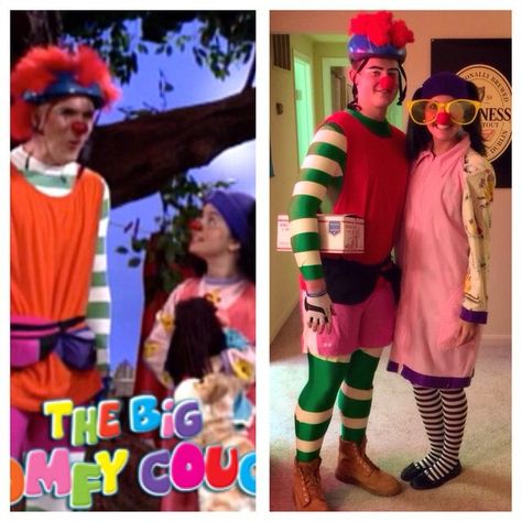 Lunette and Major Bedhead from The Big Comfy Couch tv show! Homemade Halloween costumes Major Bedhead Costume, Big Comfy Couch Costume Diy, Big Comfy Couch Costume, Big Comfy Couch, The Big Comfy Couch, Homemade Halloween Costumes, Spooky Szn, Comfy Couch, Cos Play