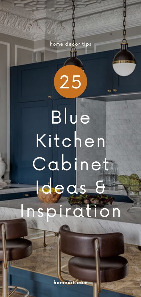 Looking for the perfect blue kitchen cabinet ideas for your kitchen makeover? Explore timeless and modern blue cabinet color ideas for every shade and kitchen style. Whether you're aiming for modern rustic, dark moody, minimalist, or luxury kitchens, we've gathered the ideal painted blue cabinet ideas and paint colors for you! Kitchen Cabinets Blue Colour Schemes, Kitchen Blue Cabinets Black Countertop, Kitchen Backsplash Ideas With Blue Cabinets, Best Blue Color For Kitchen Cabinets, Blue Cabinets In Kitchen, Blue Cabinets With Black Countertops, Modern Blue Kitchen Cabinets, Kitchen Remodel Blue Cabinets, Blue Kitchen Cabinets Black Countertop