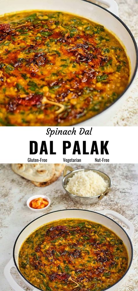 This amazing and authentic dal palak recipe is full of flavor and easy to make. Cooked with caramelized onions, this restaurant style dal is quite different from other spinach dal recipes. It is also nutritious and comforting at the same time. This vegetarian and gluten free can be made in pressure cooker or instant pot. #dalpalak #spinachdal #lentilcurry Vegetarian Instapot Recipes Dinner, Dal Palak Recipe, Spinach Lentil, Palak Recipe, Spinach Dal, Dal Recipes, Dhal Recipe, Desi Recipes, Lentil Dishes