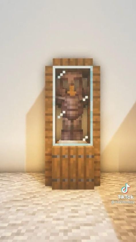 credith3yimrobby (this video is not mineminecraft Minecraft Display Ideas, Armor Room Minecraft Ideas, Mincraft Decor Ideas Room, Armor Display Minecraft, Minecraft Building Decorations, Minecraft Stronghold Design, Mincraft Idea House Interior, Futuristic Architecture Minecraft, Minecraft Building Ideas Decoration